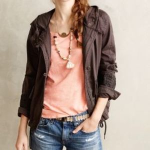 Anthropologie Hei Hei Cargo Jacket Lace Dark Gray